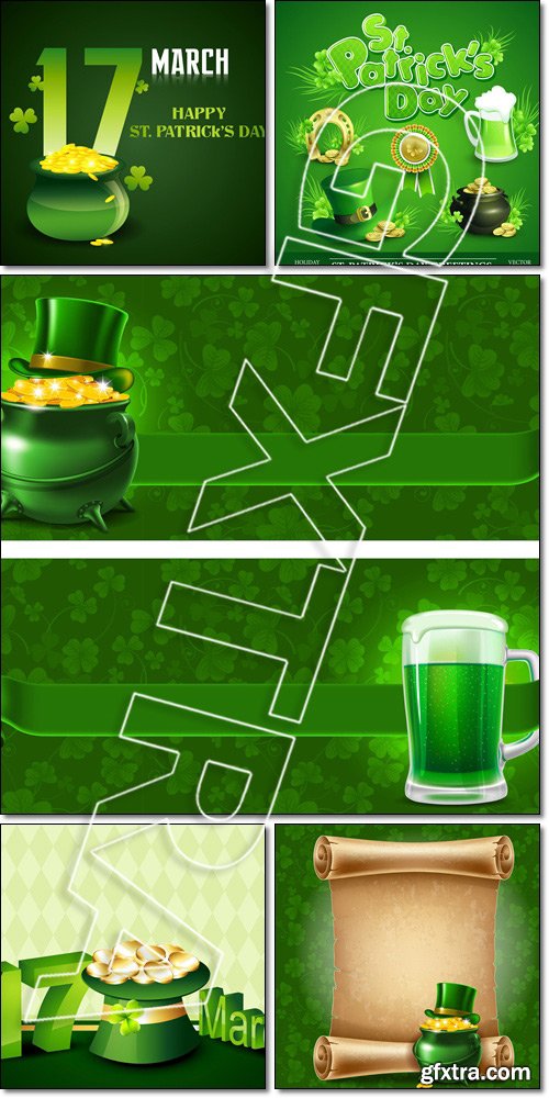 St. Patrick\'s Day Set of vector illustrations, background - Vector