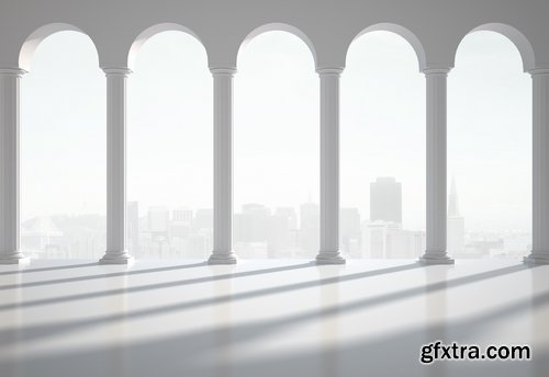 Collection of various ancient architectural buildings column 25 HQ Jpeg