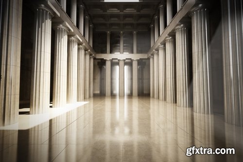 Collection of various ancient architectural buildings column 25 HQ Jpeg