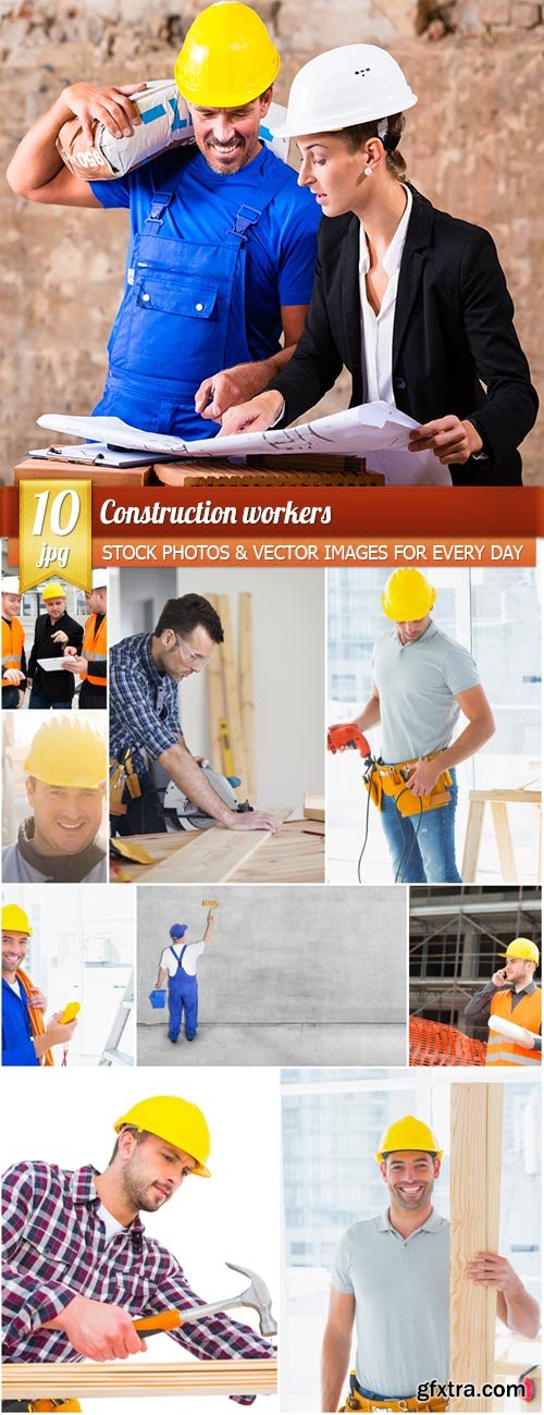 Construction workers, 10 x UHQ JPEG
