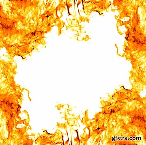 Fire and flames isolated on white - 25 HQ Jpg