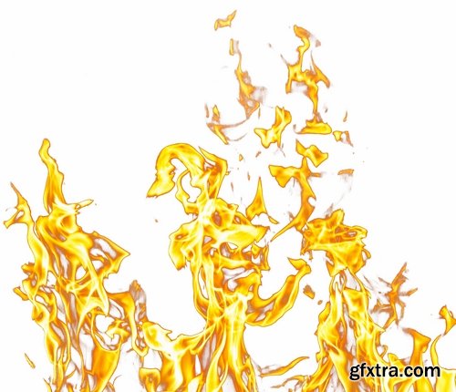 Fire and flames isolated on white - 25 HQ Jpg