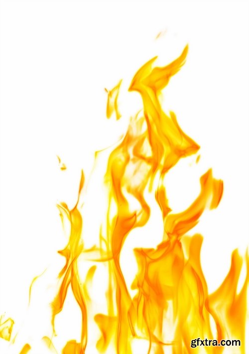 Fire and flames isolated on white - 25 HQ Jpg