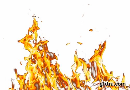 Fire and flames isolated on white - 25 HQ Jpg