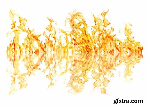 Fire and flames isolated on white - 25 HQ Jpg
