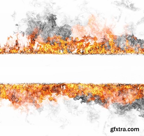 Fire and flames isolated on white - 25 HQ Jpg