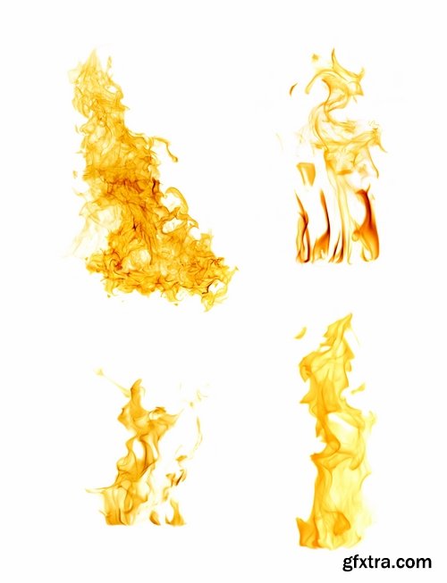 Fire and flames isolated on white - 25 HQ Jpg
