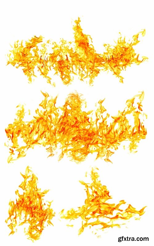 Fire and flames isolated on white - 25 HQ Jpg