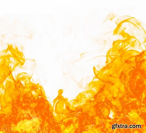 Fire and flames isolated on white - 25 HQ Jpg