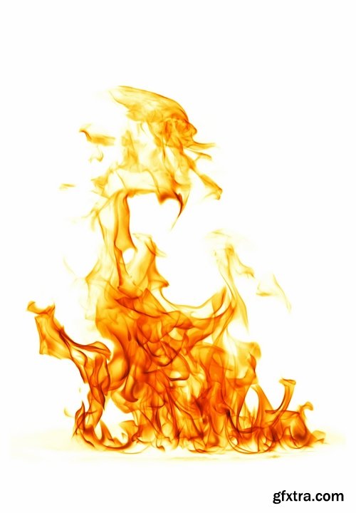 Fire and flames isolated on white - 25 HQ Jpg