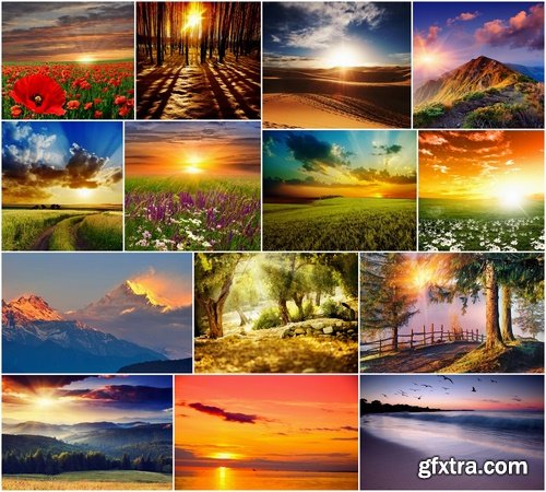 Beautiful landscape at sunrise and sunset - 25 HQ Jpg