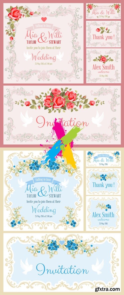 Wedding Invitation Cards Vector 2