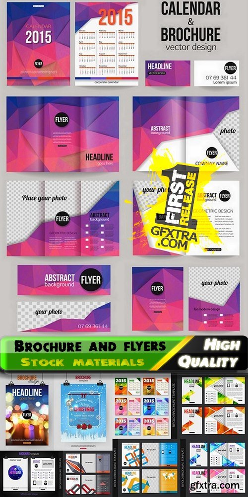 Brochure and flyers template design in vector from stock #44 - 25 Eps