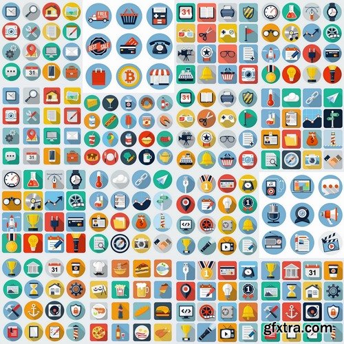 Flat icons and elements for web design 3 - 25 Eps