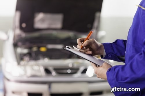 Car mechanic diagnose the car and auto repair - 25 HQ Jpg