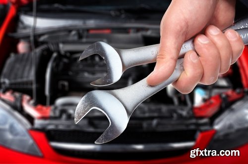 Car mechanic diagnose the car and auto repair - 25 HQ Jpg