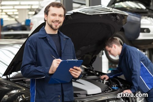 Car mechanic diagnose the car and auto repair - 25 HQ Jpg