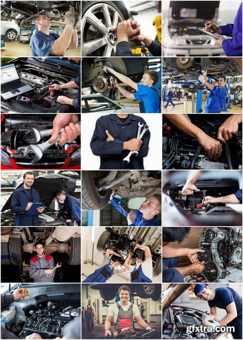 Car mechanic diagnose the car and auto repair - 25 HQ Jpg