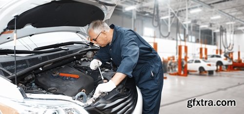 Car mechanic diagnose the car and auto repair - 25 HQ Jpg