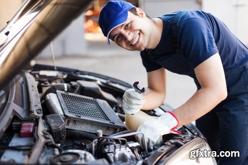 Car mechanic diagnose the car and auto repair - 25 HQ Jpg