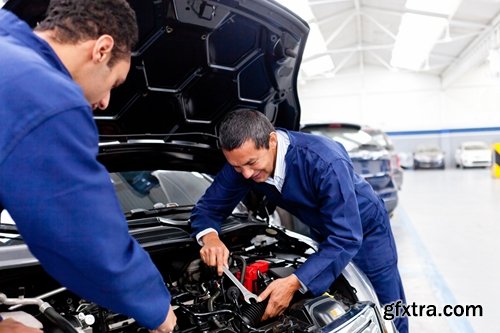 Car mechanic diagnose the car and auto repair - 25 HQ Jpg