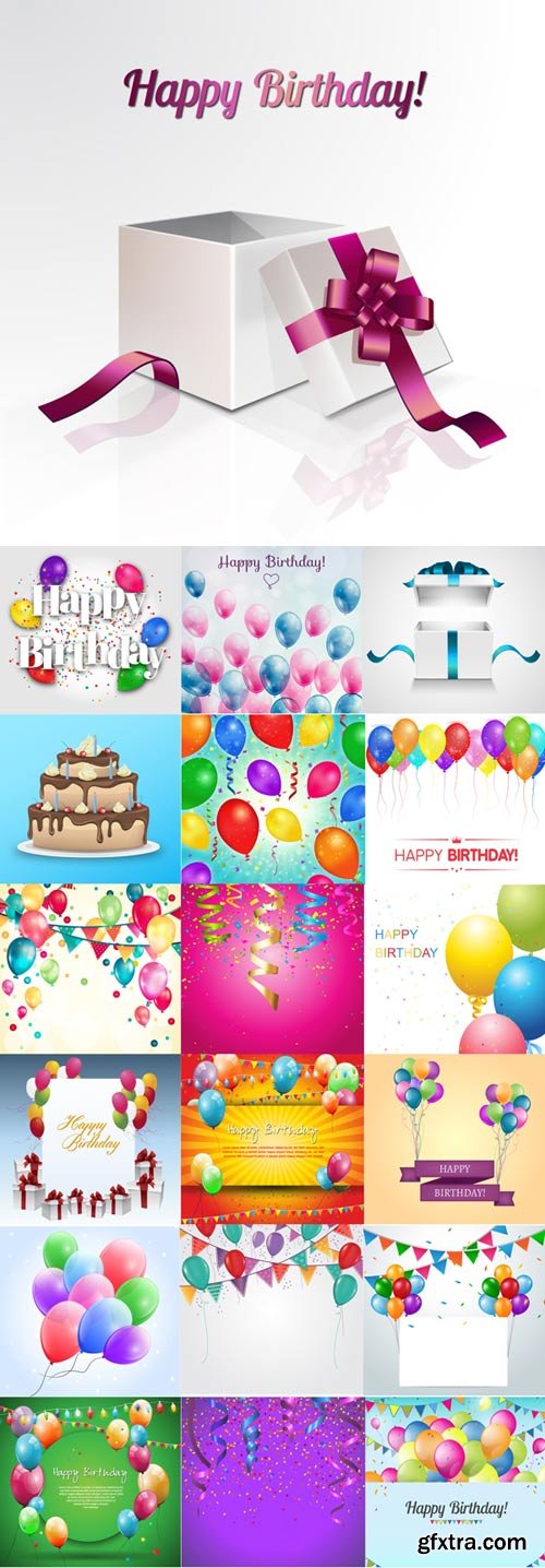 Happy Birthday vector set
