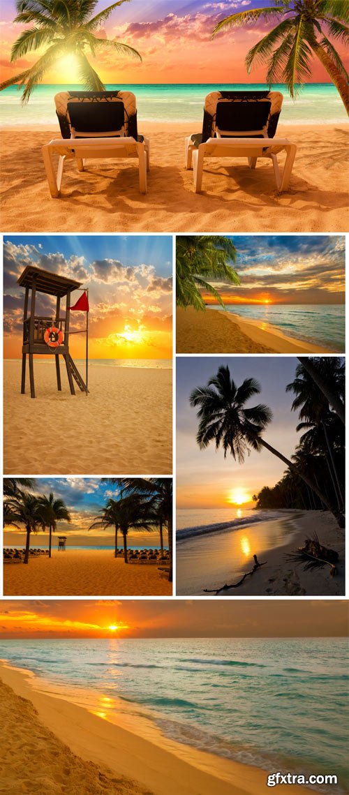 Marine sunset, landscape - stock photos Marine sunset, landscape - stock photos