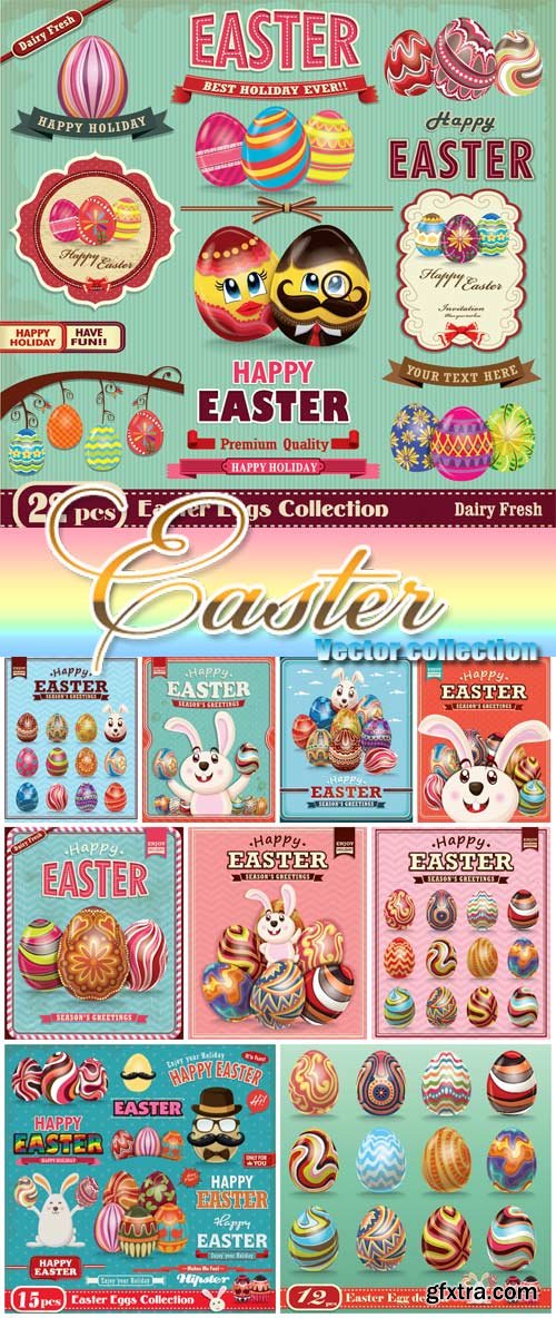 Happy Easter, easter vector vintage collection Happy Easter, easter vector vintage collection