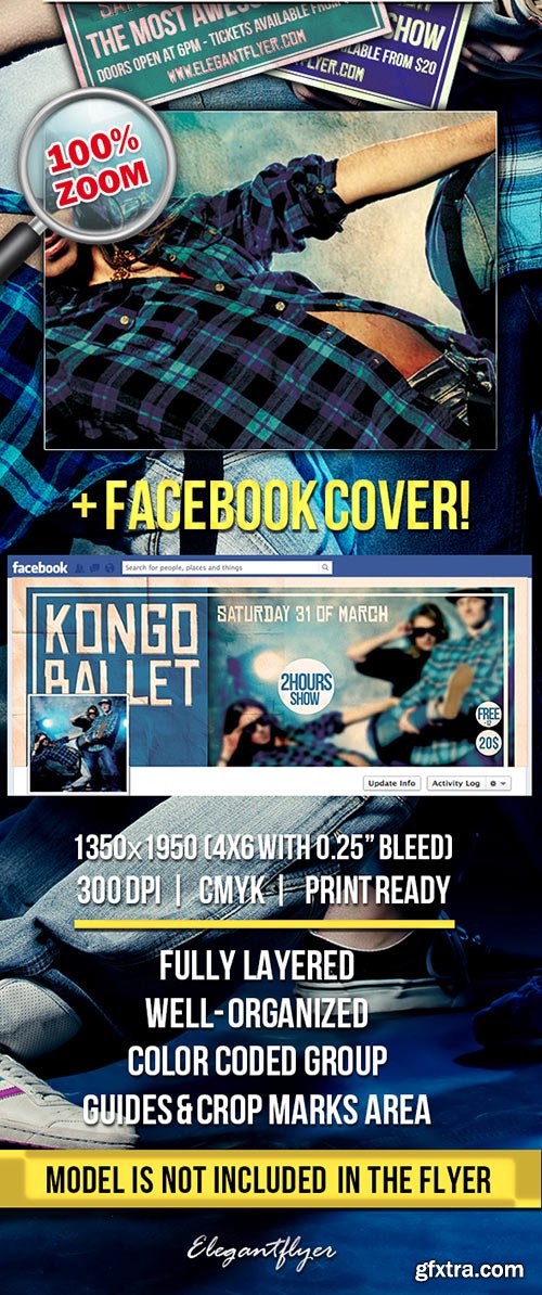 Live Concert PSD Flyer Templates + FB Cover