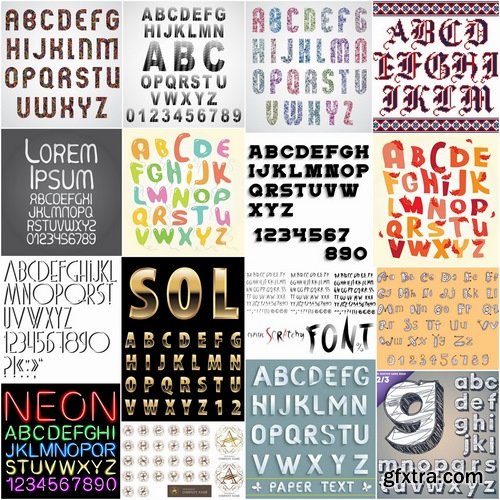 Different Fonts and alphabet in vector from stock #7 - 25 Eps