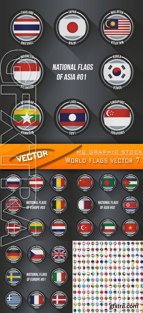 Stock Vector - World flags vector 7