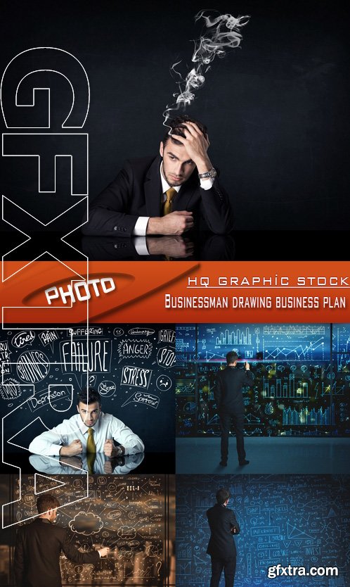 Stock Photo - Businessman drawing business plan