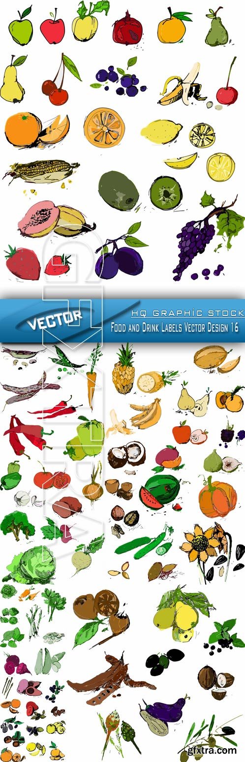 Stock Vector - Food and Drink Labels Vector Design 16