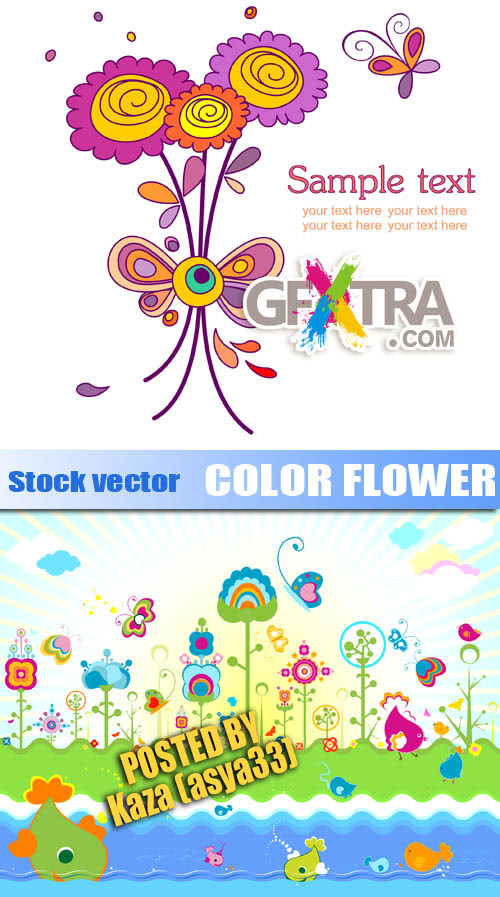 Color flower card