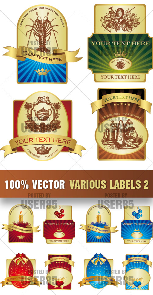 Stock Vector - Various Labels 2 Stock Vector - Various Labels 2