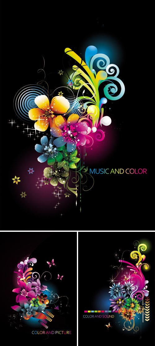 Color Flowers Vector