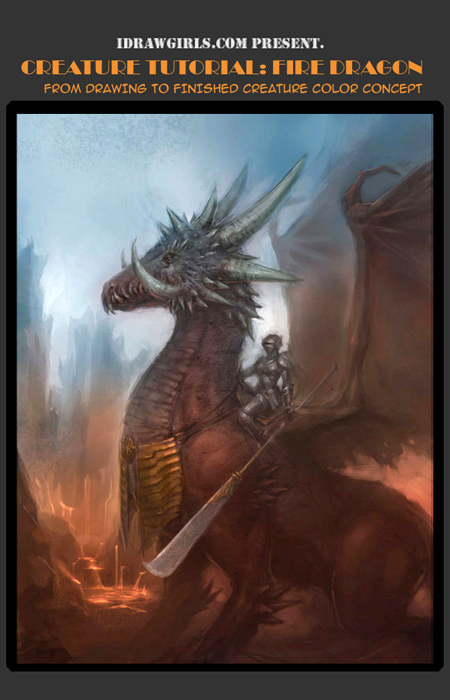 IDrawGirls.com - "Creature Concept Tutorial" Fire Dragon