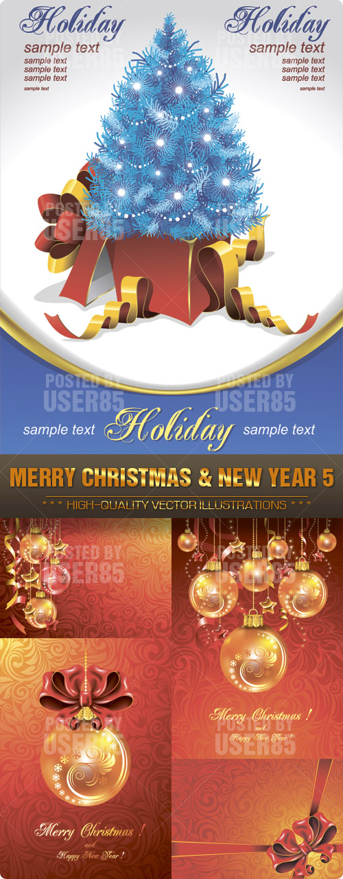 Stock Vector - MERRY CHRISTMAS & NEW YEAR 5
