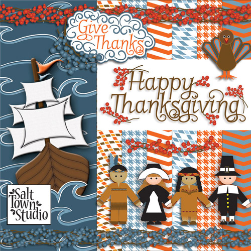 Scrap Set - Happy Thanksgiving, Give Thanks Scrap Set - Happy Thanksgiving, Give Thanks