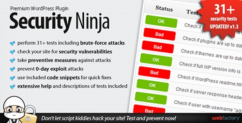 CodeCanyon - Security Ninja v1.55 - Premium WordPress Plugin CodeCanyon - Security Ninja v1.55 - Premium WordPress Plugin