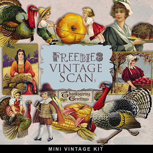Scrap-kit - Vintage Thanksgiving Day Vignettes Scrap-kit - Vintage Thanksgiving Day Vignettes