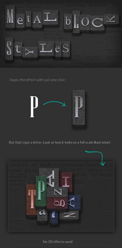 DesignTNT - Metal Print Block Generator for Vector Illustrator DesignTNT - Metal Print Block Generator for Vector Illustrator