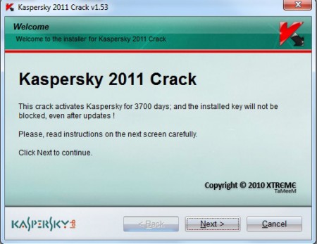 Kaspersky 2011 Crack for 3700 days Kaspersky 2011 Crack for 3700 days