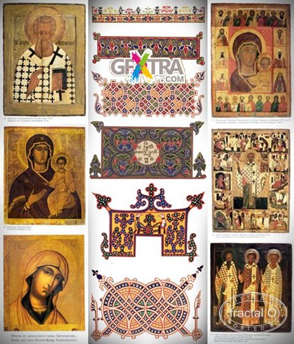 Ancient Russian and Byzantine Ornament, Bordur, Frame, Icona JPG + Vector | 536.09MB | DF-HF
