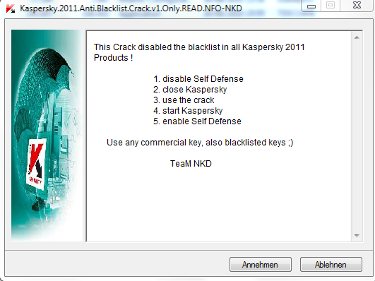 Kaspersky 2011 Anti Blacklist Crack.v1.1 Kaspersky 2011 Anti Blacklist Crack.v1.1
