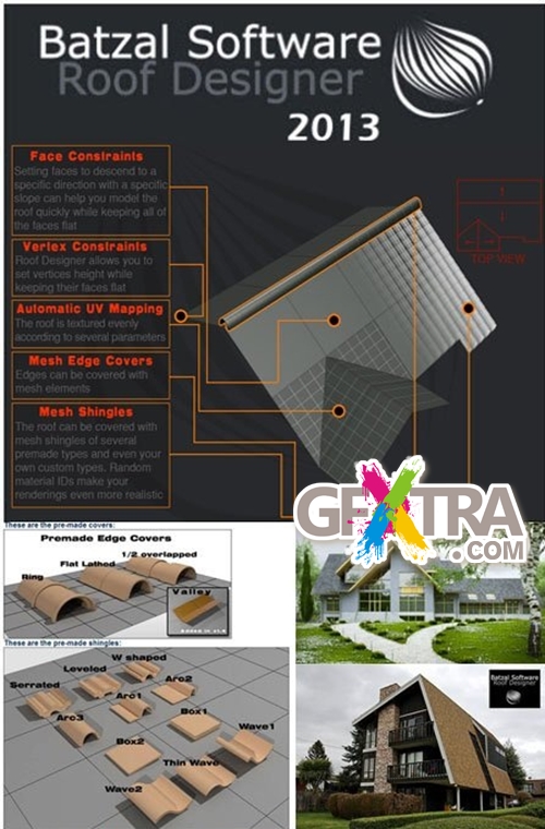 Batzal Roof Designer For 3Ds Max 2013 x32/x64 Batzal Roof Designer For 3Ds Max 2013 x32/x64