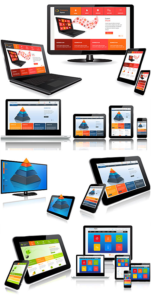 Modern technology, laptop, tablet, smartphone - vector Modern technology, laptop, tablet, smartphone - vector