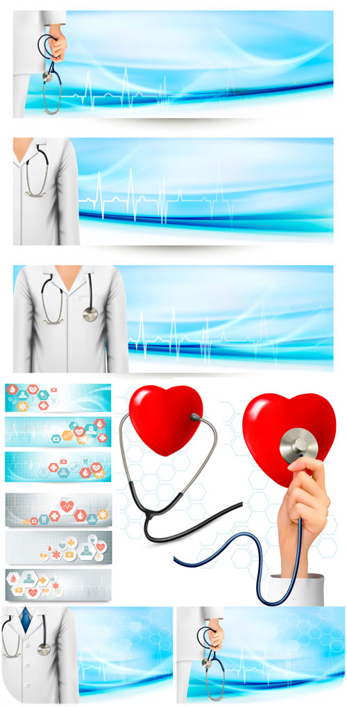 Medicine, medical banners vector Medicine, medical banners vector