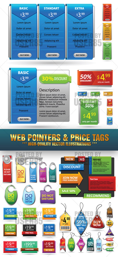 Stock Vector - Web Pointers & Price Tags Stock Vector - Web Pointers & Price Tags