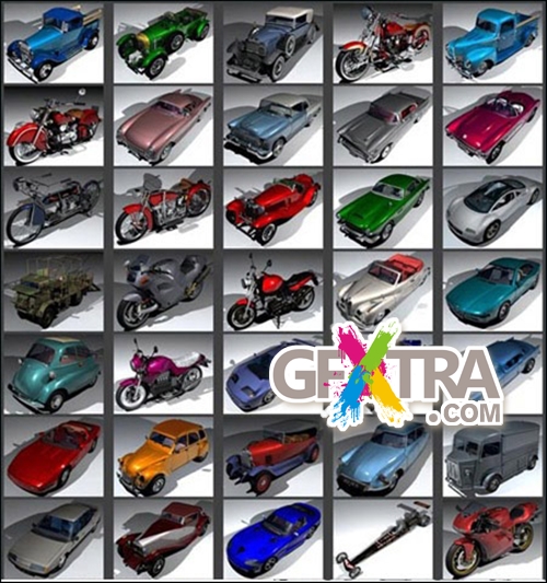 Vintage Modern Cars And Bikes for C4D Vintage Modern Cars And Bikes for C4D